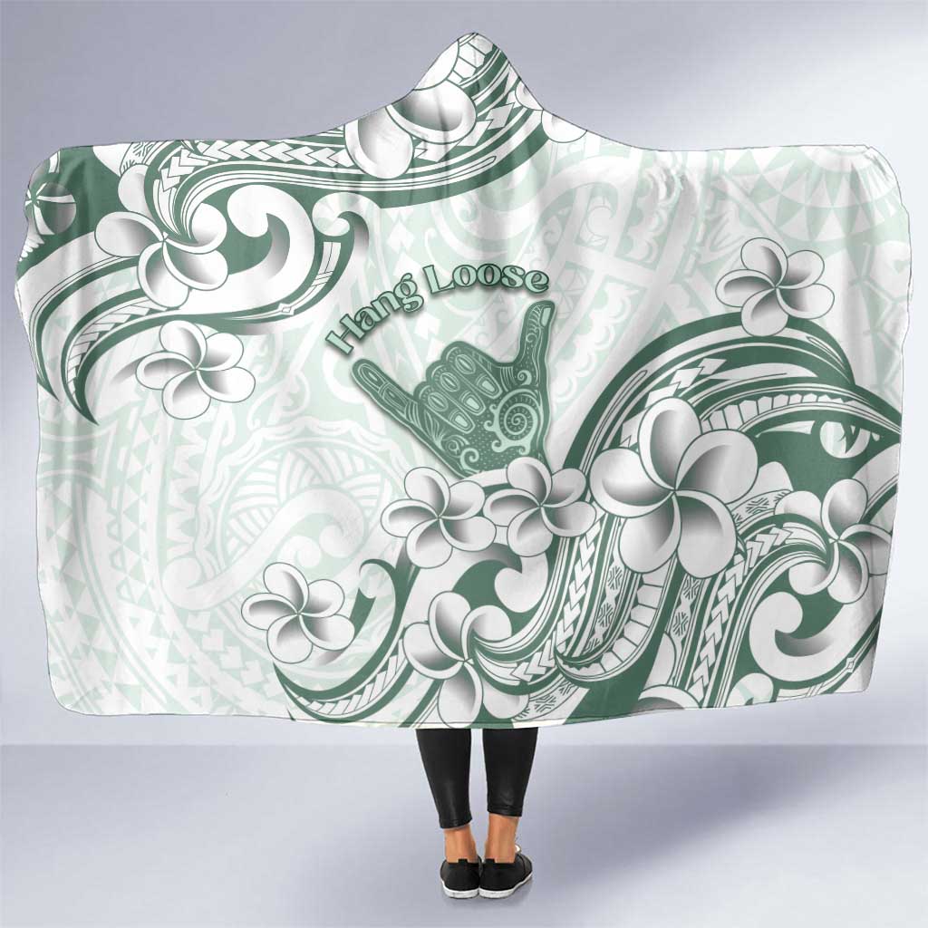 Aloha Hawaii Shaka Hooded Blanket Hang Loose Mint Version - Polynesian Pride