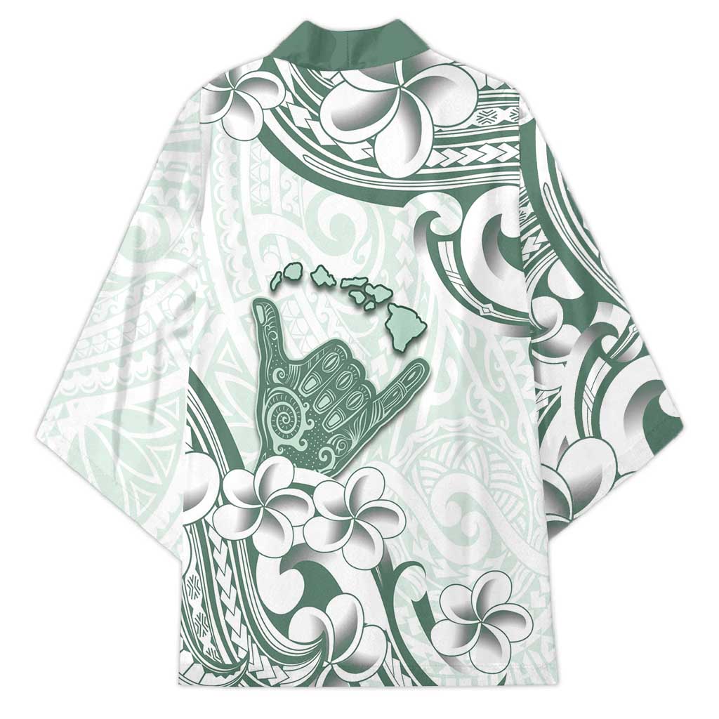 Aloha Hawaii Shaka Kimono Hang Loose Mint Version - Polynesian Pride