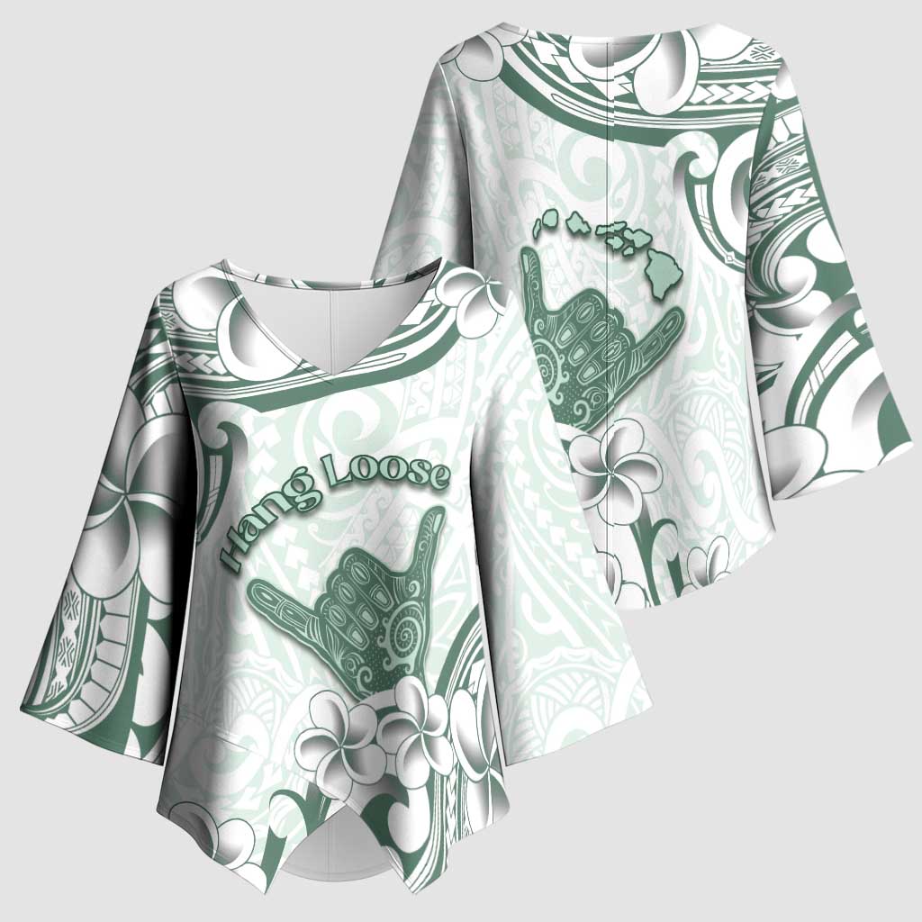 Aloha Hawaii Shaka Kimono Sleeve Blouse Hang Loose Mint Version - Polynesian Pride
