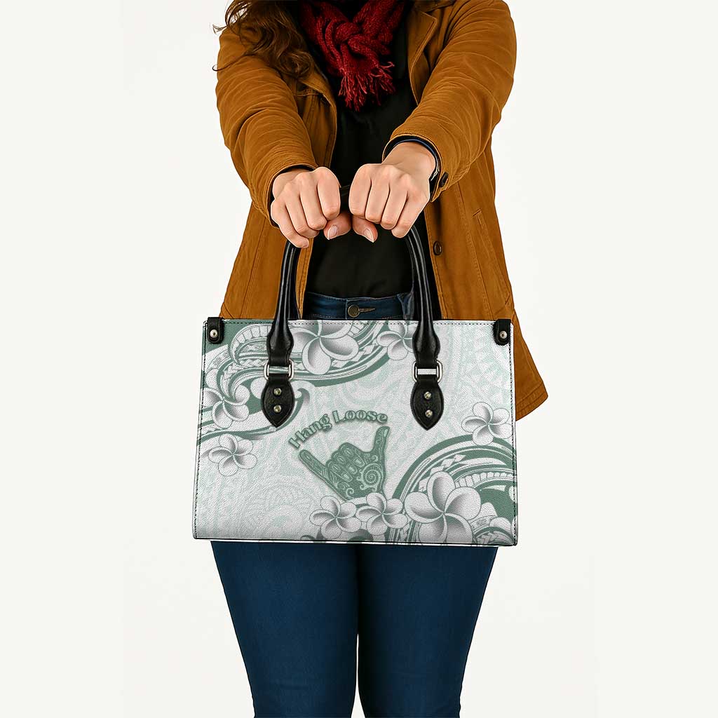 Aloha Hawaii Shaka Leather Bag Hang Loose Mint Version - Polynesian Pride
