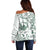 Aloha Hawaii Shaka Off Shoulder Sweater Hang Loose Mint Version - Polynesian Pride