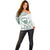 Aloha Hawaii Shaka Off Shoulder Sweater Hang Loose Mint Version - Polynesian Pride