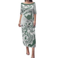 Aloha Hawaii Shaka Puletasi Hang Loose Mint Version DT05 Long Dress Mint - Polynesian Pride