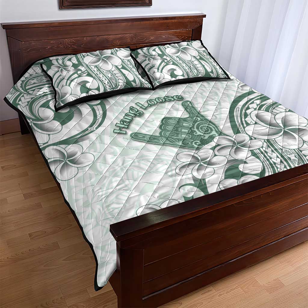 Aloha Hawaii Shaka Quilt Bed Set Hang Loose Mint Version - Polynesian Pride