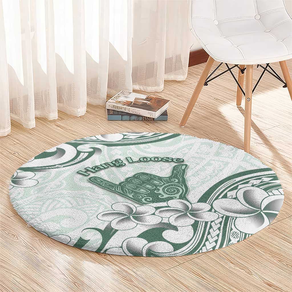 Aloha Hawaii Shaka Round Carpet Hang Loose Mint Version - Polynesian Pride