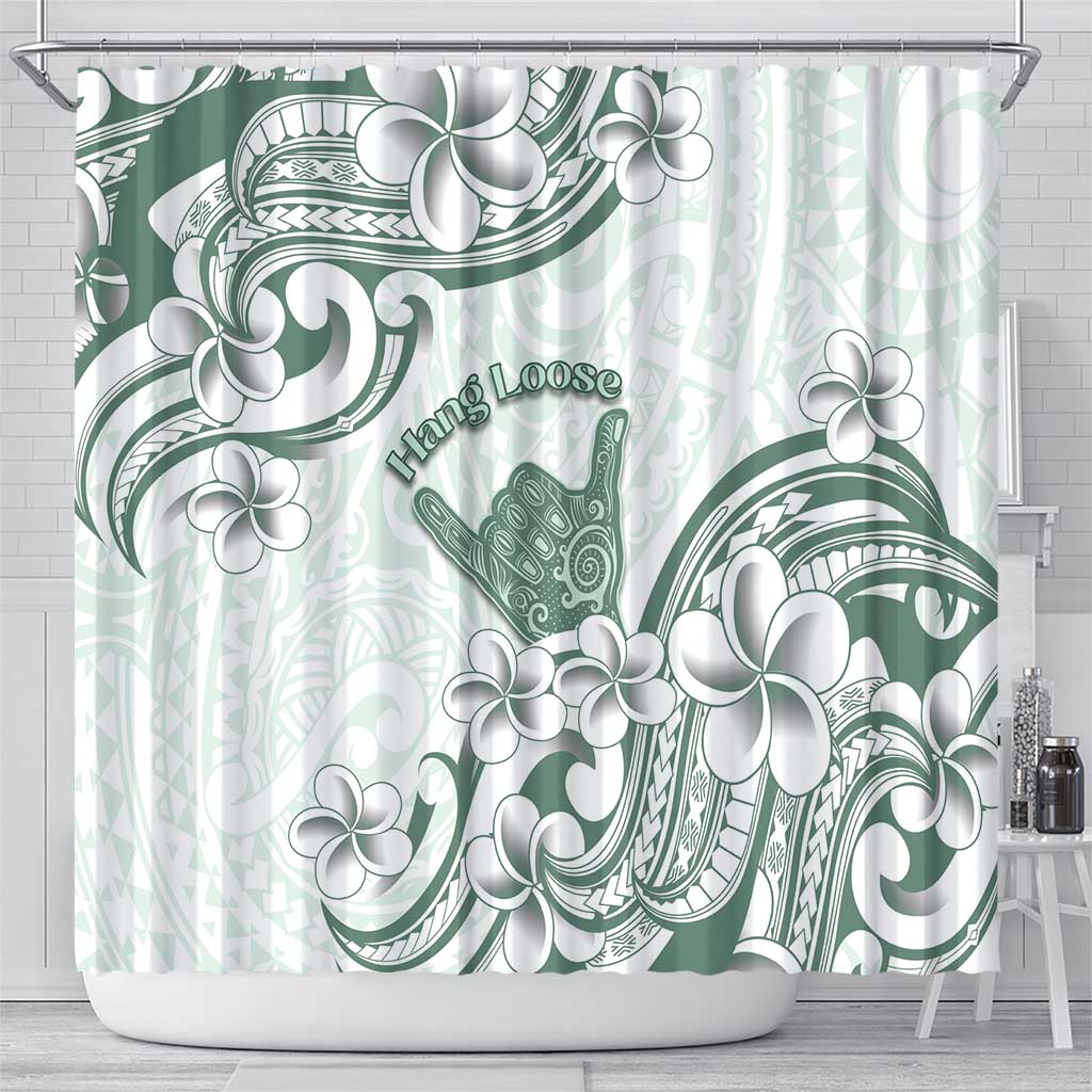 Aloha Hawaii Shaka Shower Curtain Hang Loose Mint Version - Polynesian Pride