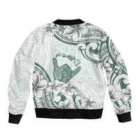 Aloha Hawaii Shaka Sleeve Zip Bomber Jacket Hang Loose Mint Version DT05 - Polynesian Pride