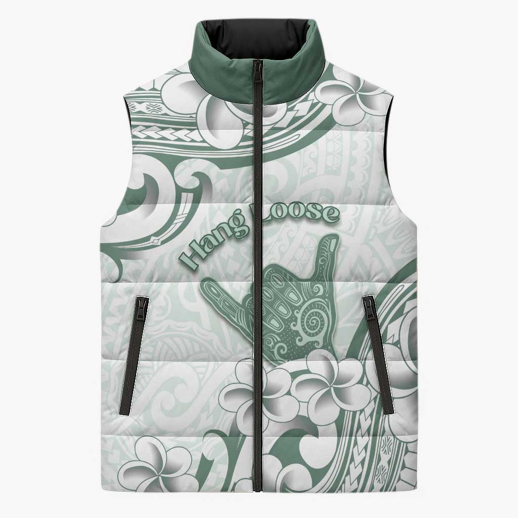 Aloha Hawaii Shaka Sleeveless Puffer Jacket Hang Loose Mint Version - Polynesian Pride