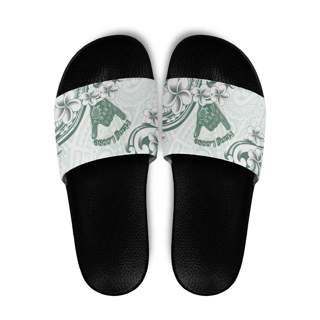 Aloha Hawaii Shaka Slide Sandals Hang Loose Mint Version - Polynesian Pride
