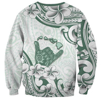 Aloha Hawaii Shaka Sweatshirt Hang Loose Mint Version - Polynesian Pride