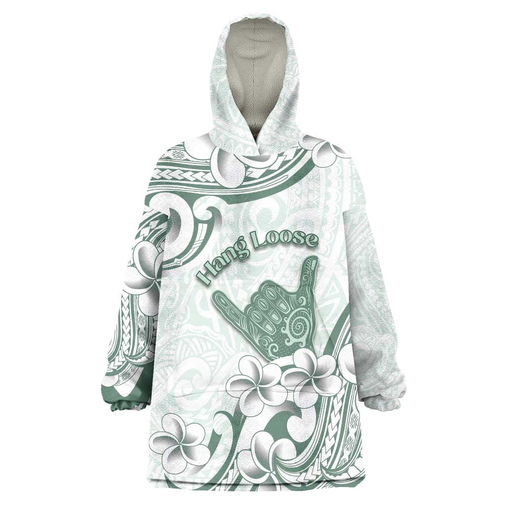 Aloha Hawaii Shaka Wearable Blanket Hoodie Hang Loose Mint Version - Polynesian Pride