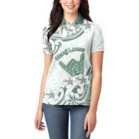 Aloha Hawaii Shaka Women Polo Shirt Hang Loose Mint Version - Polynesian Pride