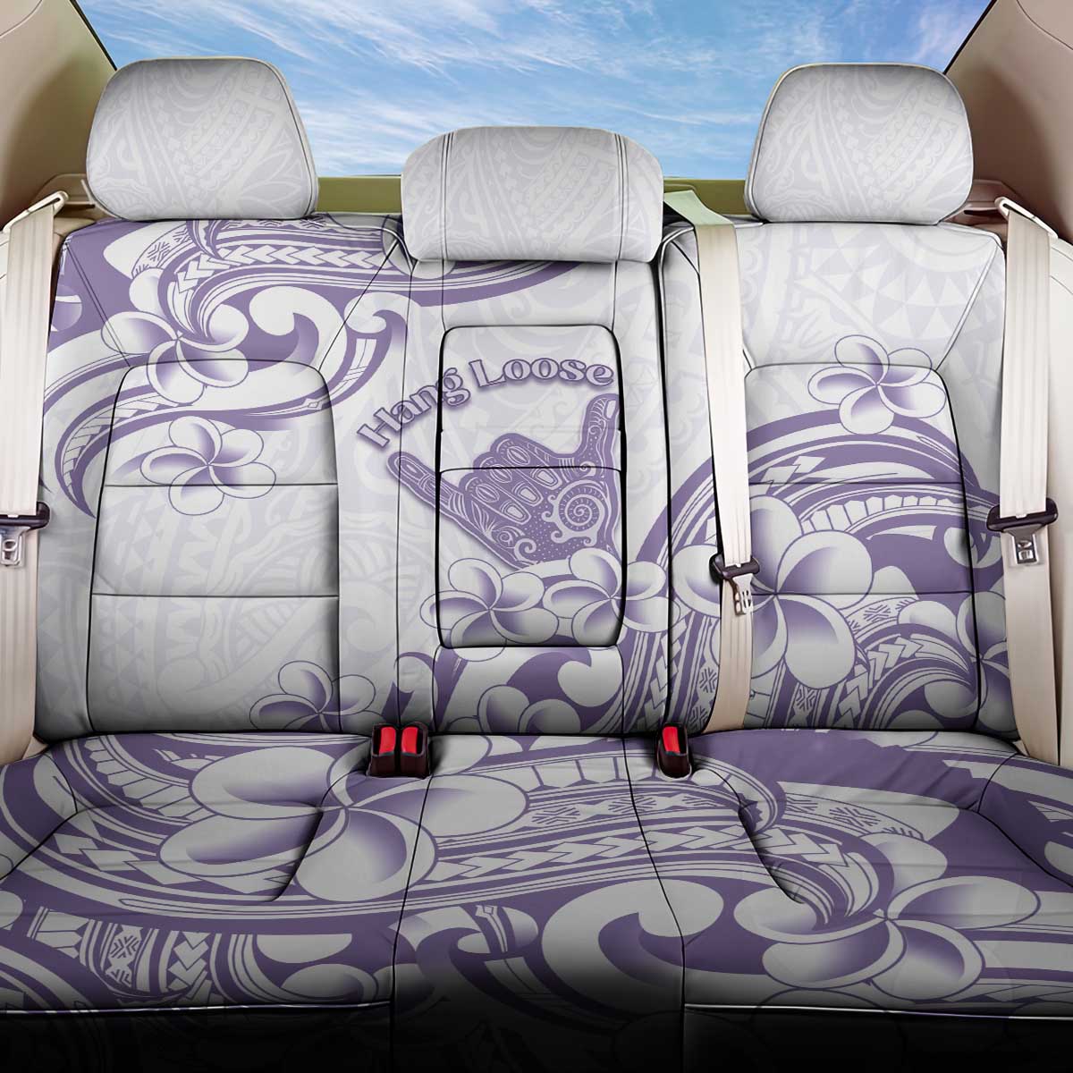 Aloha Hawaii Shaka Back Car Seat Cover Hang Loose Purple Version DT05 One Size Purple - Polynesian Pride