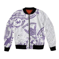 Aloha Hawaii Shaka Bomber Jacket Hang Loose Purple Version DT05 Unisex Purple - Polynesian Pride
