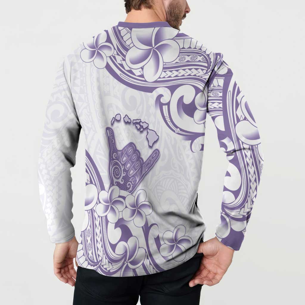 Aloha Hawaii Shaka Button Sweatshirt Hang Loose Purple Version - Polynesian Pride