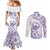 Aloha Hawaii Shaka Couples Matching Mermaid Dress and Long Sleeve Button Shirt Hang Loose Purple Version - Polynesian Pride