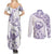 Aloha Hawaii Shaka Couples Matching Summer Maxi Dress and Long Sleeve Button Shirt Hang Loose Purple Version - Polynesian Pride