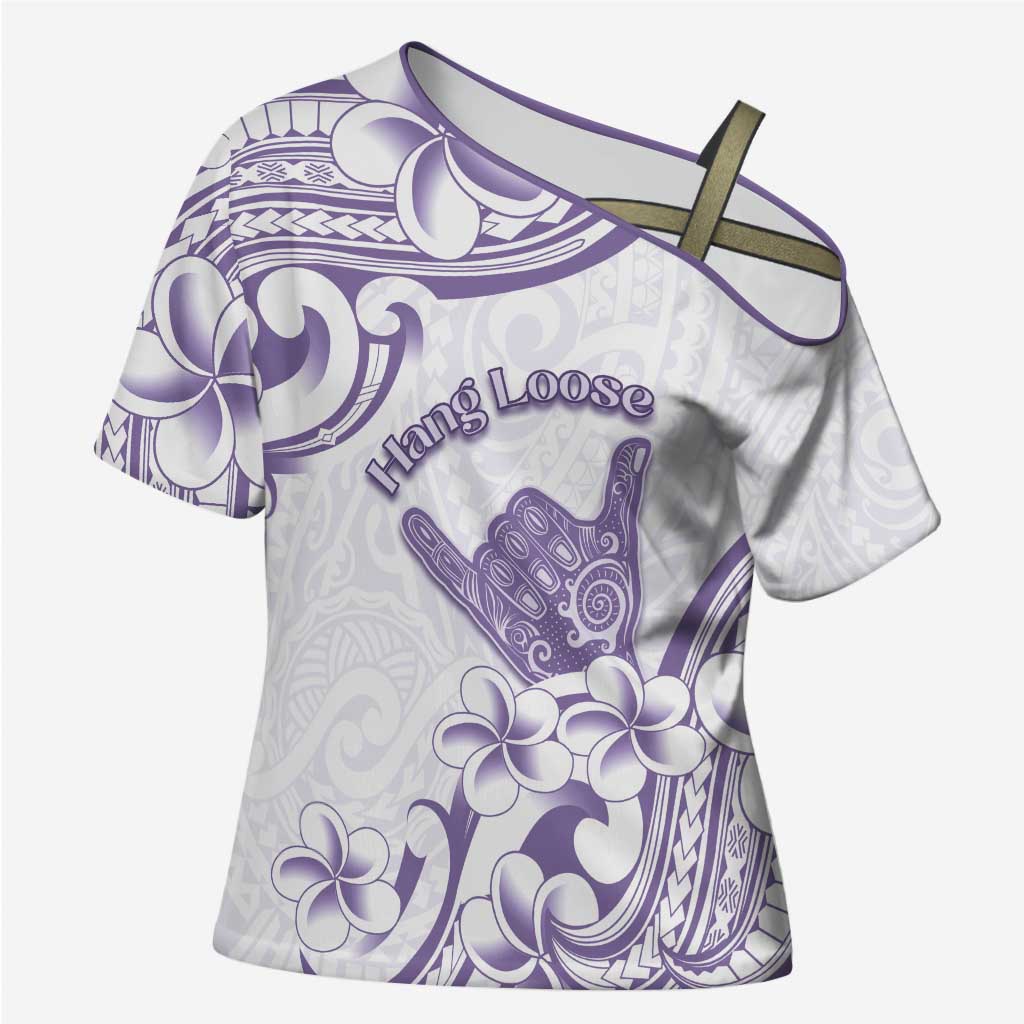 Aloha Hawaii Shaka Cross Shoulder Shirt Hang Loose Purple Version - Polynesian Pride