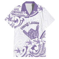 Aloha Hawaii Shaka Family Matching Long Sleeve Bodycon Dress and Hawaiian Shirt Hang Loose Purple Version - Polynesian Pride
