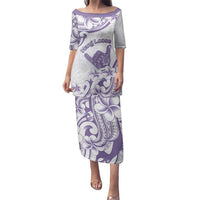 Aloha Hawaii Shaka Family Matching Puletasi and Hawaiian Shirt Hang Loose Purple Version - Polynesian Pride