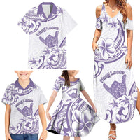 Aloha Hawaii Shaka Family Matching Summer Maxi Dress and Hawaiian Shirt Hang Loose Purple Version - Polynesian Pride