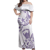 Aloha Hawaii Shaka Off Shoulder Maxi Dress Hang Loose Purple Version - Polynesian Pride