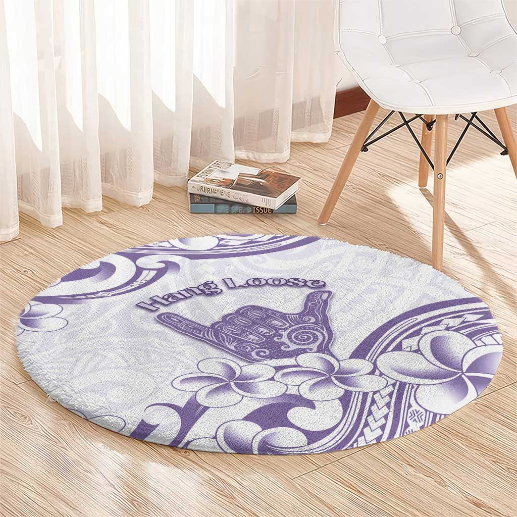 Aloha Hawaii Shaka Round Carpet Hang Loose Purple Version - Polynesian Pride