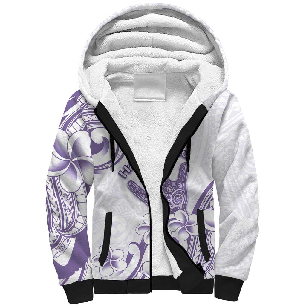Aloha Hawaii Shaka Sherpa Hoodie Hang Loose Purple Version DT05 Unisex Purple - Polynesian Pride