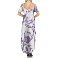 Aloha Hawaii Shaka Summer Maxi Dress Hang Loose Purple Version - Polynesian Pride