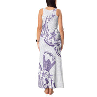Aloha Hawaii Shaka Tank Maxi Dress Hang Loose Purple Version - Polynesian Pride