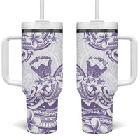 Aloha Hawaii Shaka Tumbler With Handle Hang Loose Purple Version - Polynesian Pride