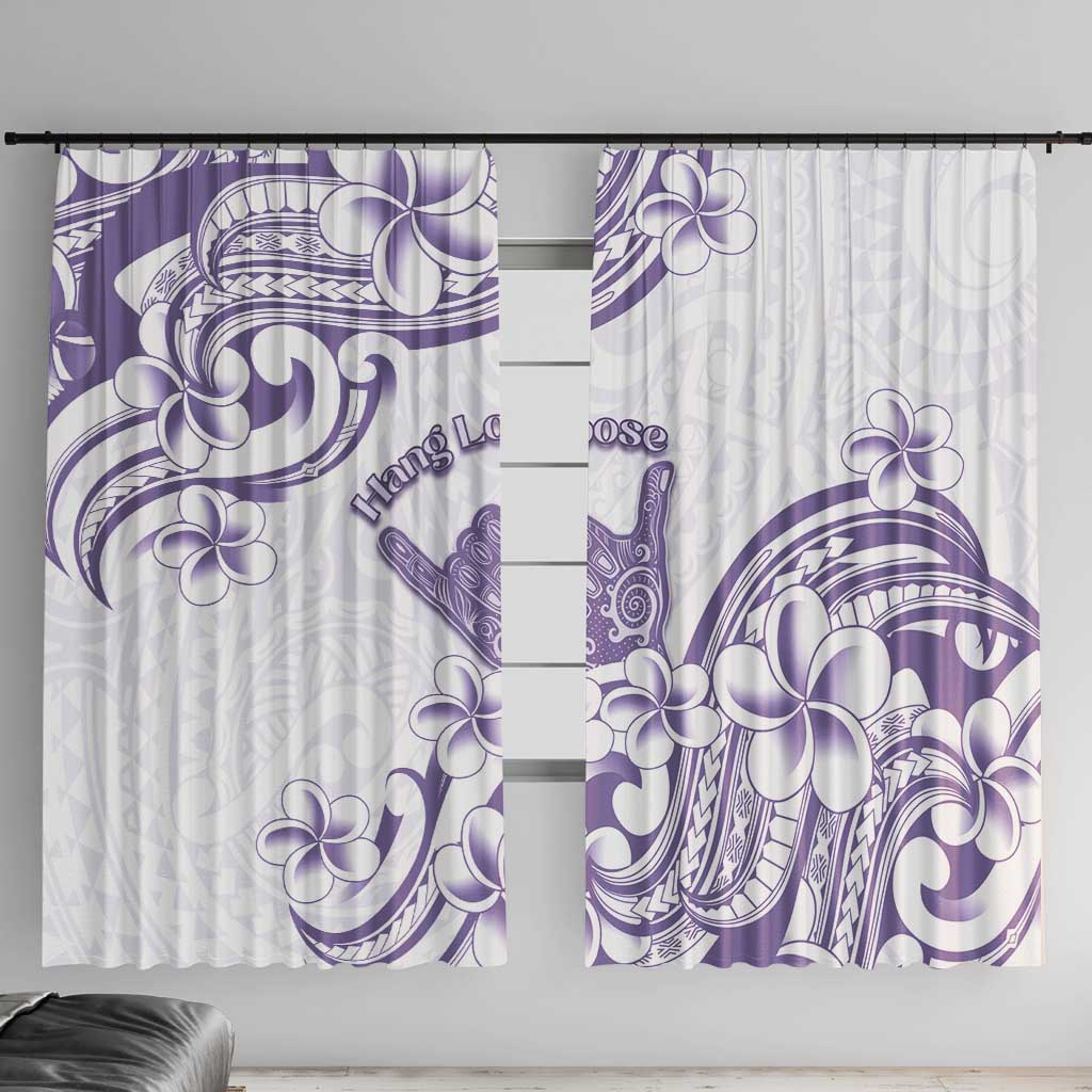 Aloha Hawaii Shaka Window Curtain Hang Loose Purple Version DT05 With Hooks Purple - Polynesian Pride