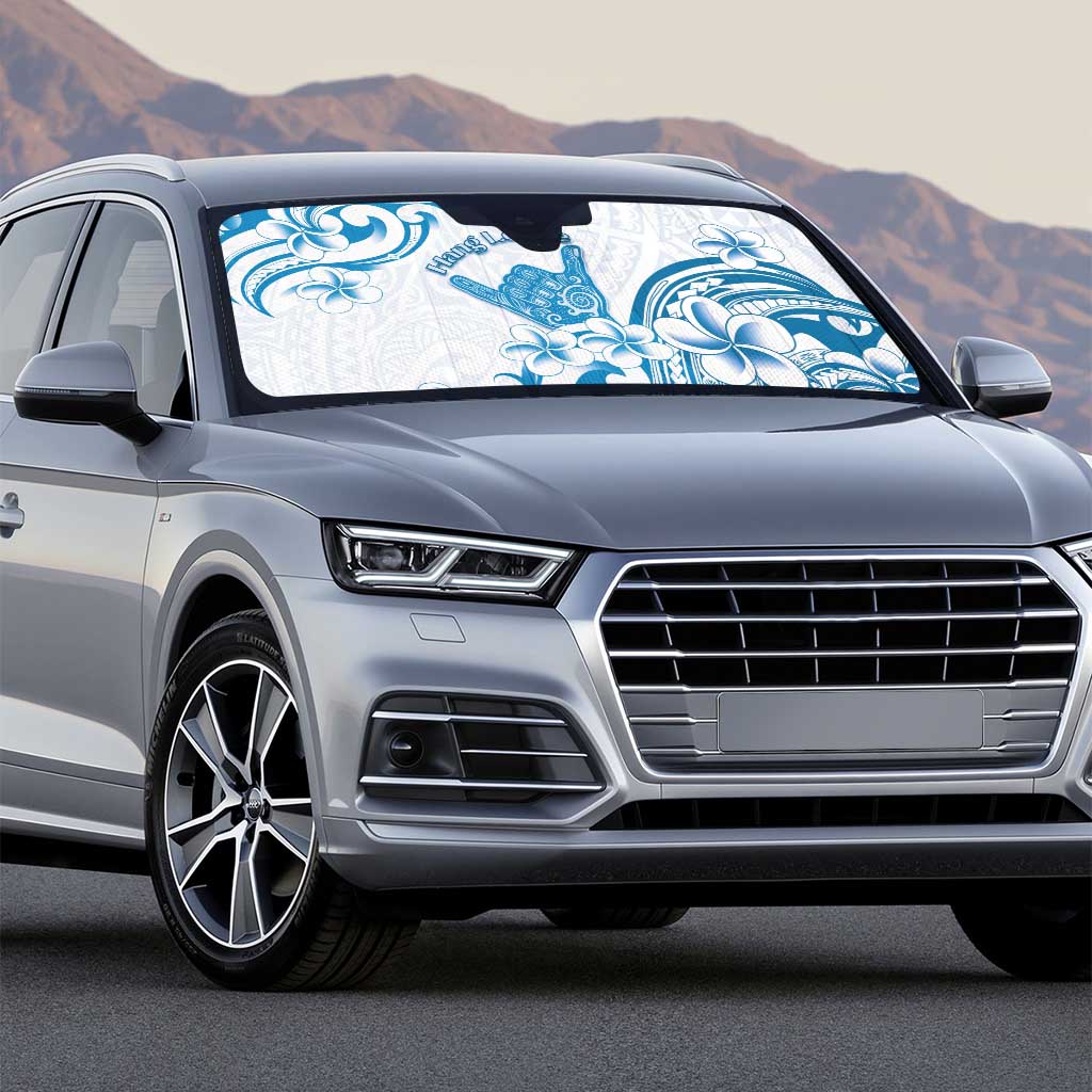 Aloha Hawaii Shaka Auto Sun Shade Hang Loose Blue Version - Polynesian Pride