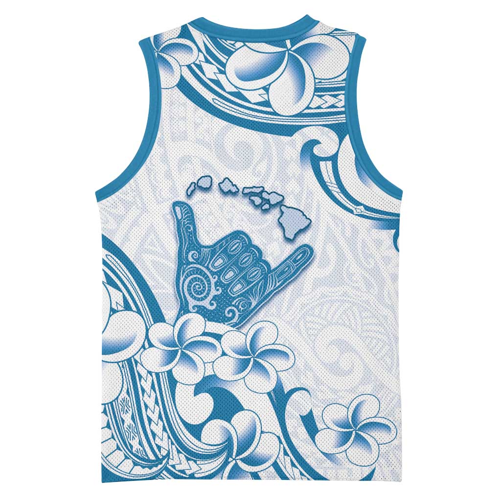 Aloha Hawaii Shaka Basketball Jersey Hang Loose Blue Version - Polynesian Pride