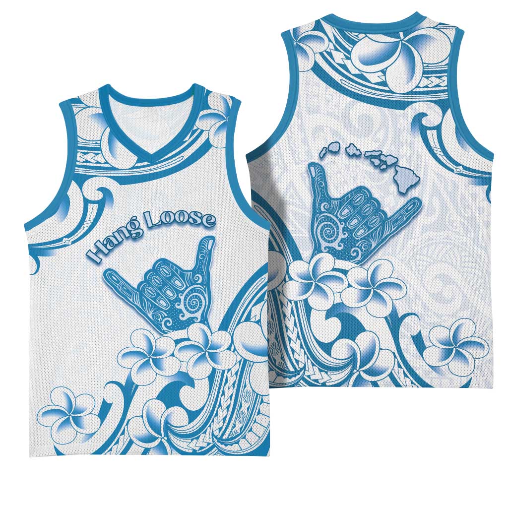 Aloha Hawaii Shaka Basketball Jersey Hang Loose Blue Version - Polynesian Pride