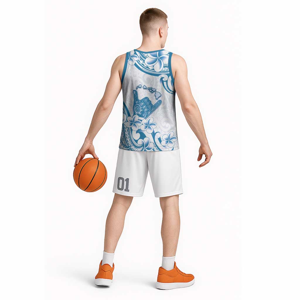 Aloha Hawaii Shaka Basketball Jersey Hang Loose Blue Version - Polynesian Pride