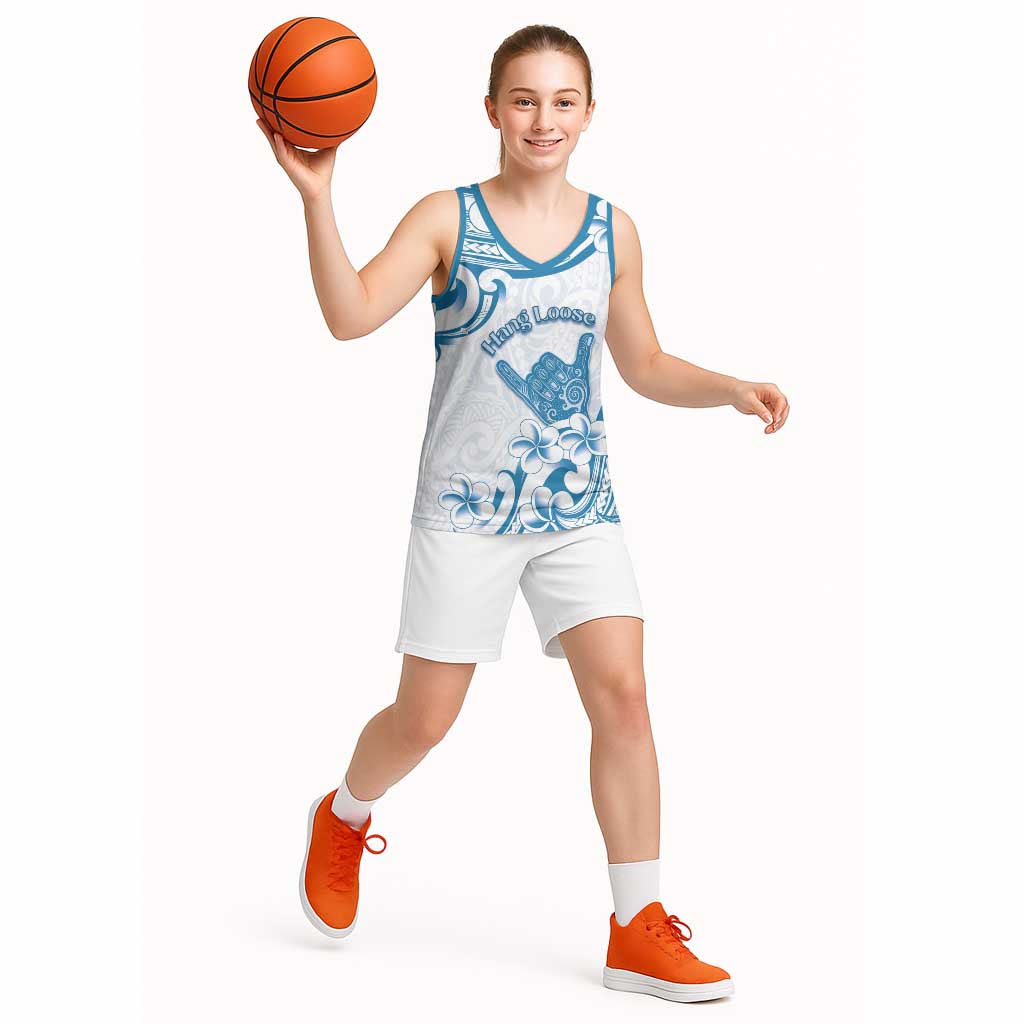 Aloha Hawaii Shaka Basketball Jersey Hang Loose Blue Version - Polynesian Pride