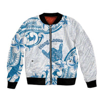 Aloha Hawaii Shaka Bomber Jacket Hang Loose Blue Version DT05 Unisex Blue - Polynesian Pride
