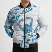 Aloha Hawaii Shaka Bomber Puffer Jacket Hang Loose Blue Version - Polynesian Pride
