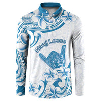 Aloha Hawaii Shaka Button Sweatshirt Hang Loose Blue Version - Polynesian Pride
