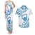 Aloha Hawaii Shaka Couples Matching Tank Maxi Dress and Hawaiian Shirt Hang Loose Blue Version - Polynesian Pride