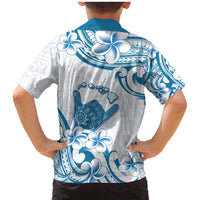 Aloha Hawaii Shaka Family Matching Mermaid Dress and Hawaiian Shirt Hang Loose Blue Version - Polynesian Pride