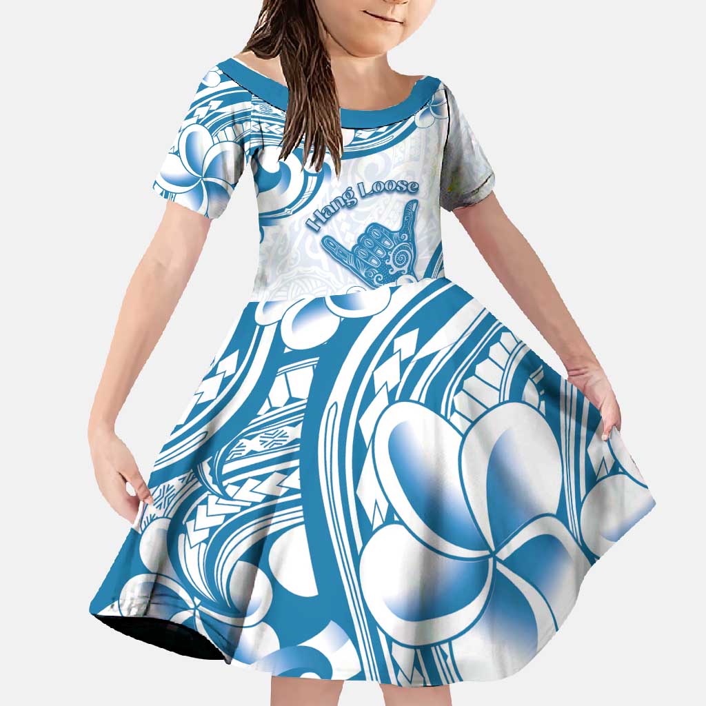 Aloha Hawaii Shaka Family Matching Mermaid Dress and Hawaiian Shirt Hang Loose Blue Version - Polynesian Pride