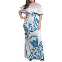 Aloha Hawaii Shaka Family Matching Off Shoulder Maxi Dress and Hawaiian Shirt Hang Loose Blue Version - Polynesian Pride