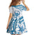Aloha Hawaii Shaka Family Matching Off Shoulder Short Dress and Hawaiian Shirt Hang Loose Blue Version - Polynesian Pride