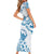 Aloha Hawaii Shaka Family Matching Short Sleeve Bodycon Dress and Hawaiian Shirt Hang Loose Blue Version - Polynesian Pride