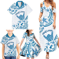 Aloha Hawaii Shaka Family Matching Summer Maxi Dress and Hawaiian Shirt Hang Loose Blue Version - Polynesian Pride