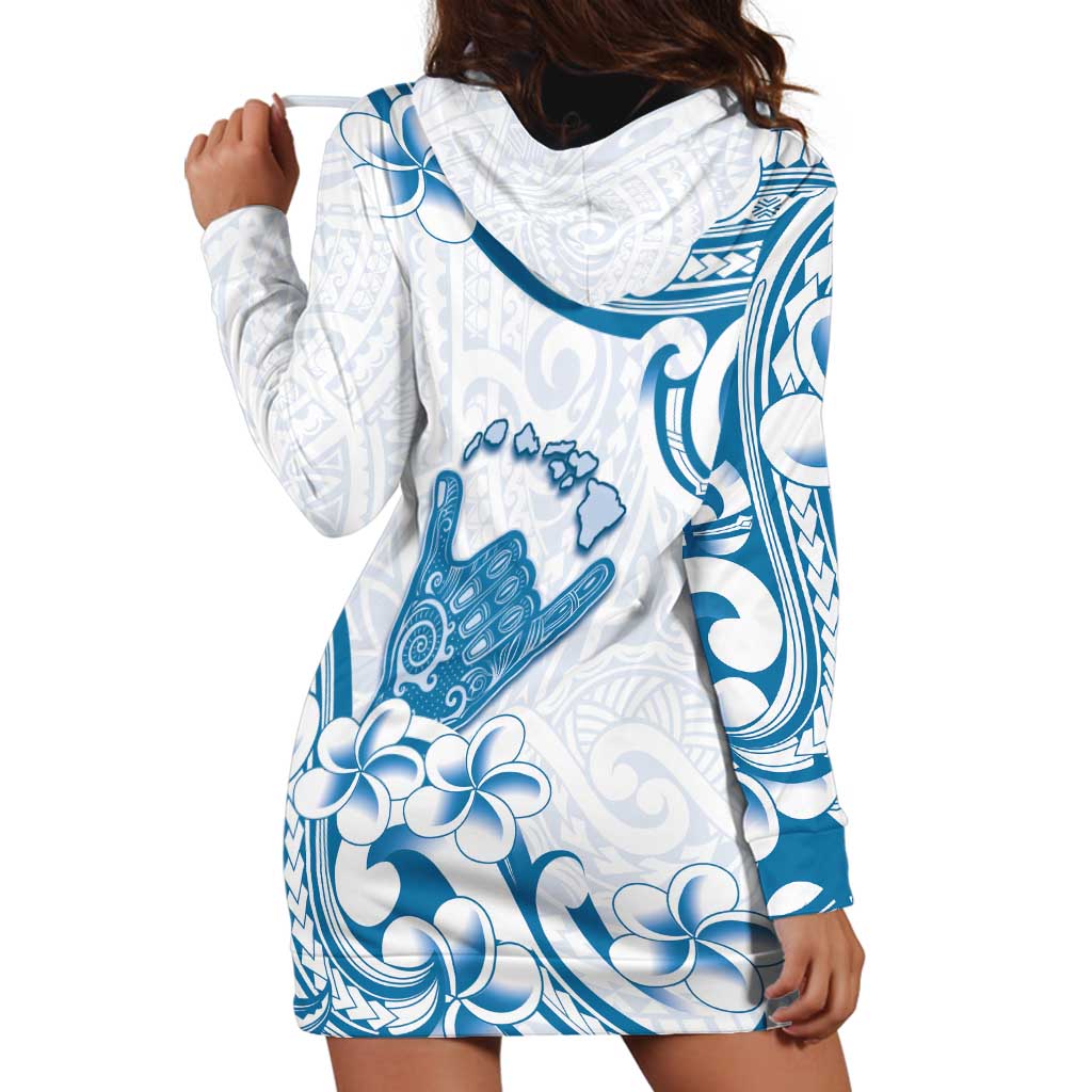 Aloha Hawaii Shaka Hoodie Dress Hang Loose Blue Version - Polynesian Pride