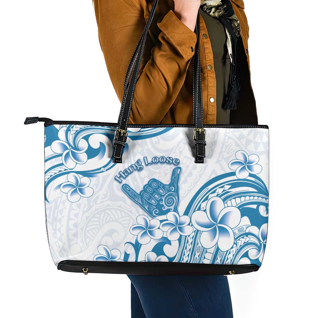 Aloha Hawaii Shaka Leather Tote Bag Hang Loose Blue Version DT05 - Polynesian Pride