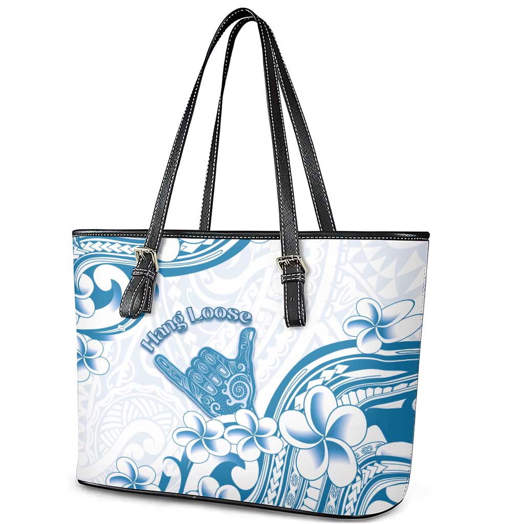 Aloha Hawaii Shaka Leather Tote Bag Hang Loose Blue Version DT05 - Polynesian Pride